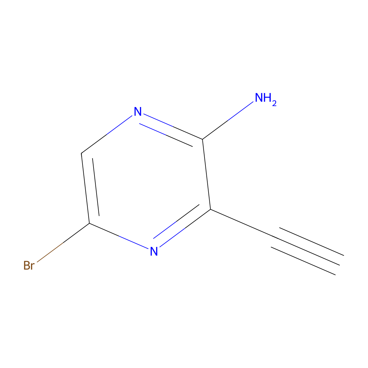 5-Bromo-3-ethynylpyrazin-2-amine molecular structure, CAS 1209289-08-6