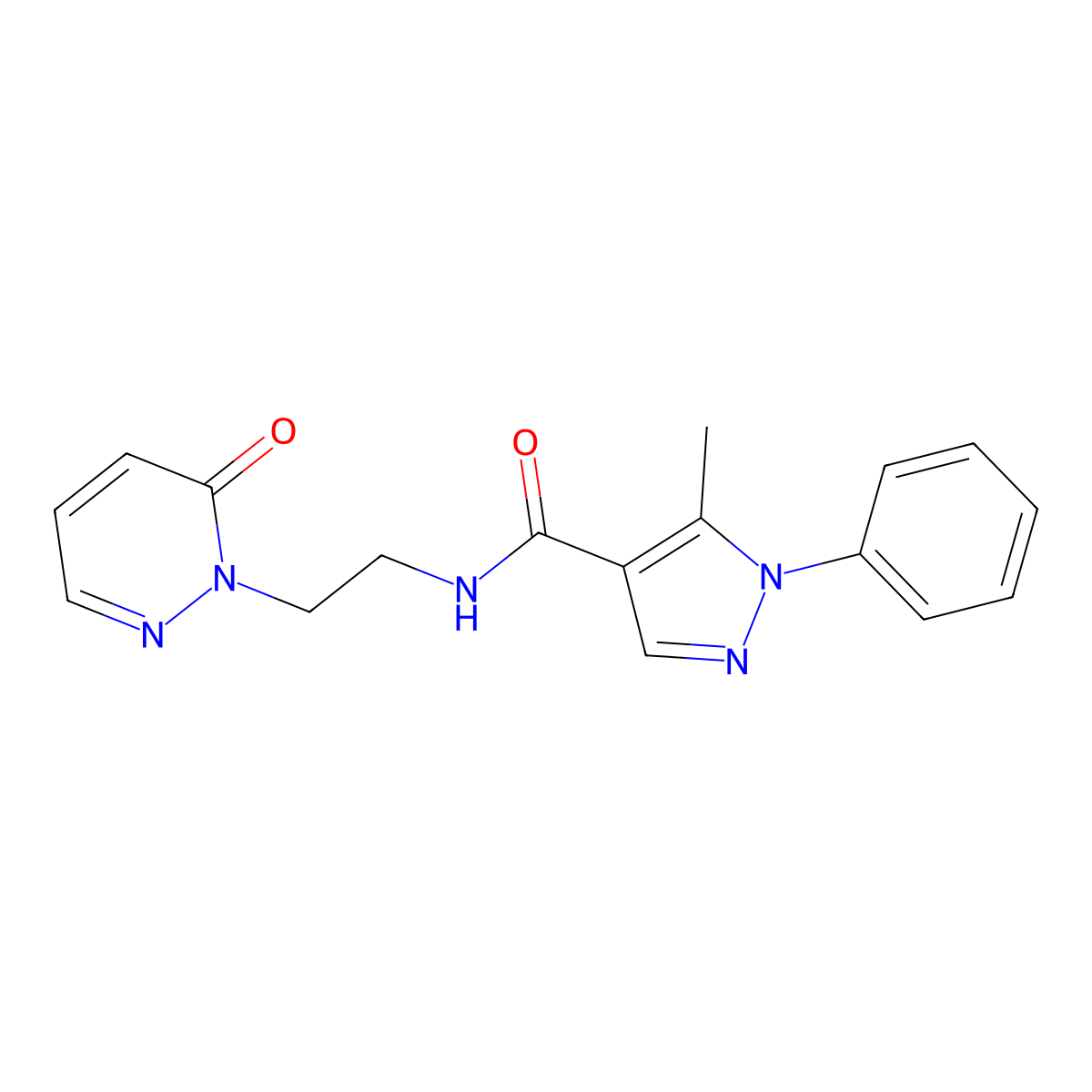 5-methyl-N-(2-(6-oxopyridazin-1(6H)-yl)ethyl)-1-phenyl-1H-pyrazole-4-carboxamide molecular structure, CAS 1209289-31-5