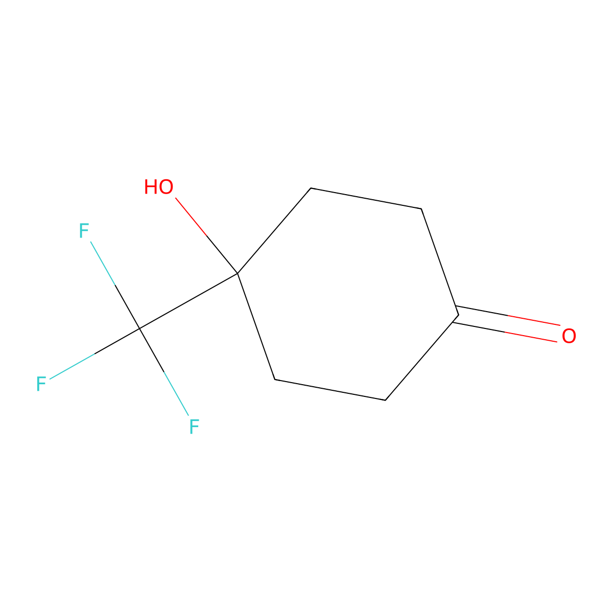 4-Hydroxy-4-(trifluoromethyl)cyclohexan-1-one molecular structure, CAS 120929-90-0