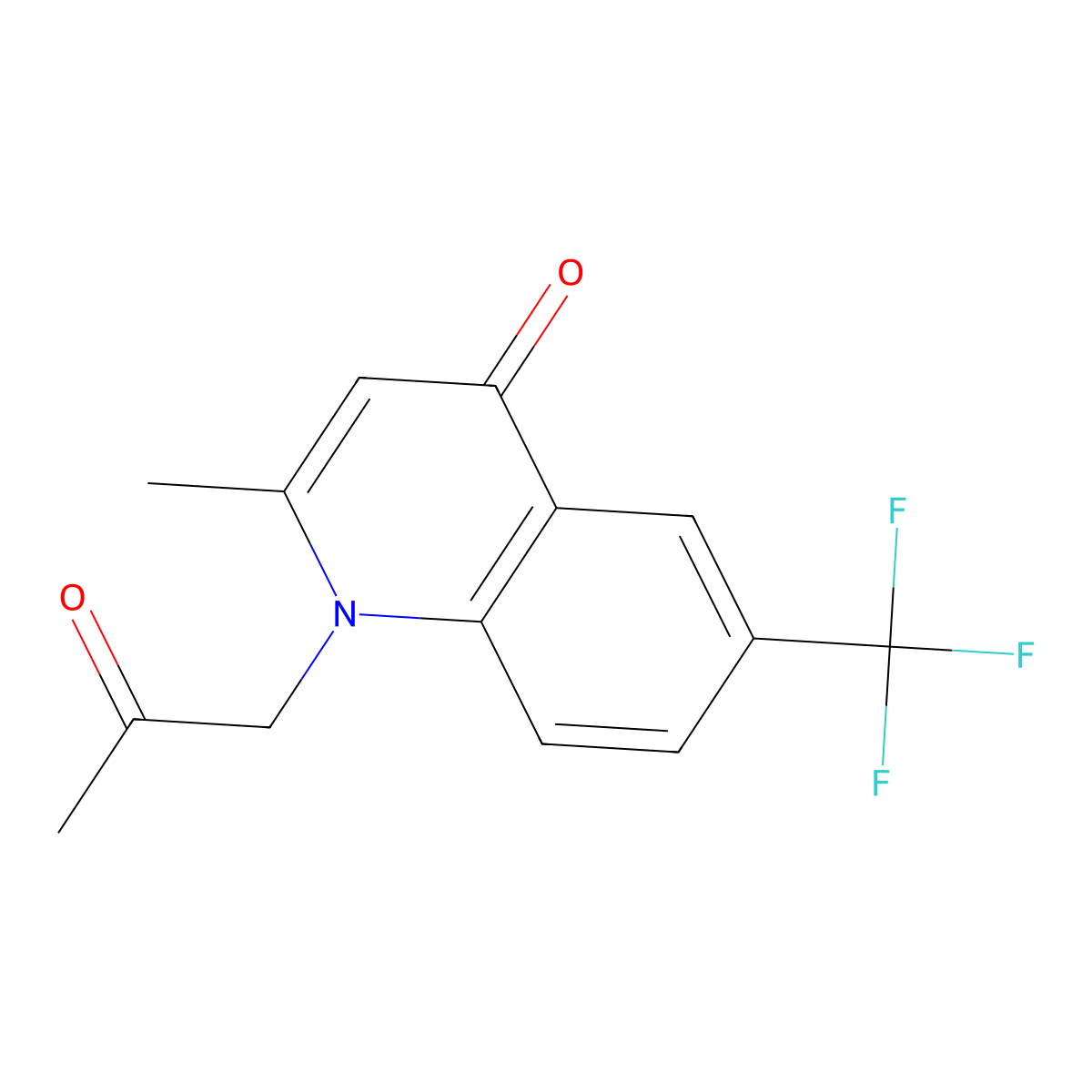2-Methyl-1-(2-oxopropyl)-6-(trifluoromethyl)quinolin-4(1H)-one molecular structure, CAS 1209293-98-0