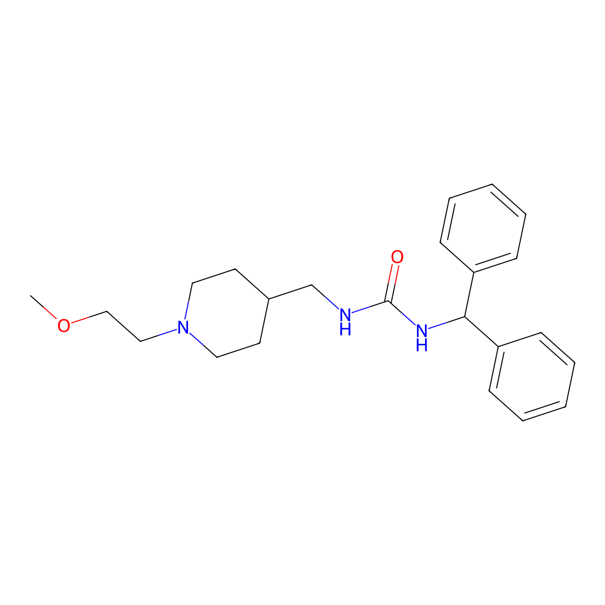 1-Benzhydryl-3-((1-(2-methoxyethyl)piperidin-4-yl)methyl)urea molecular structure, CAS 1209294-82-5