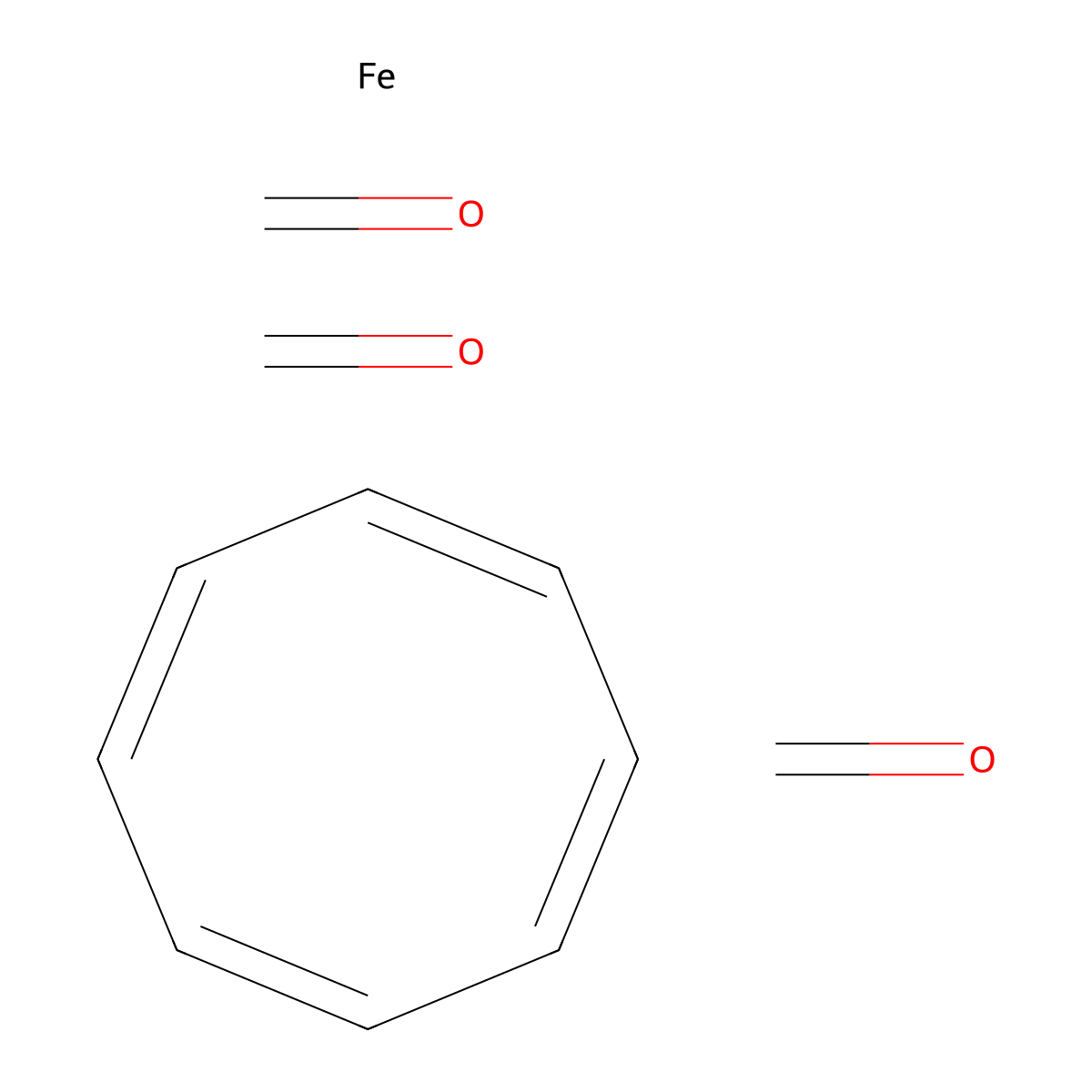 Tricarbonyl(cyclooctatetraene)iron molecular structure, CAS 12093-05-9