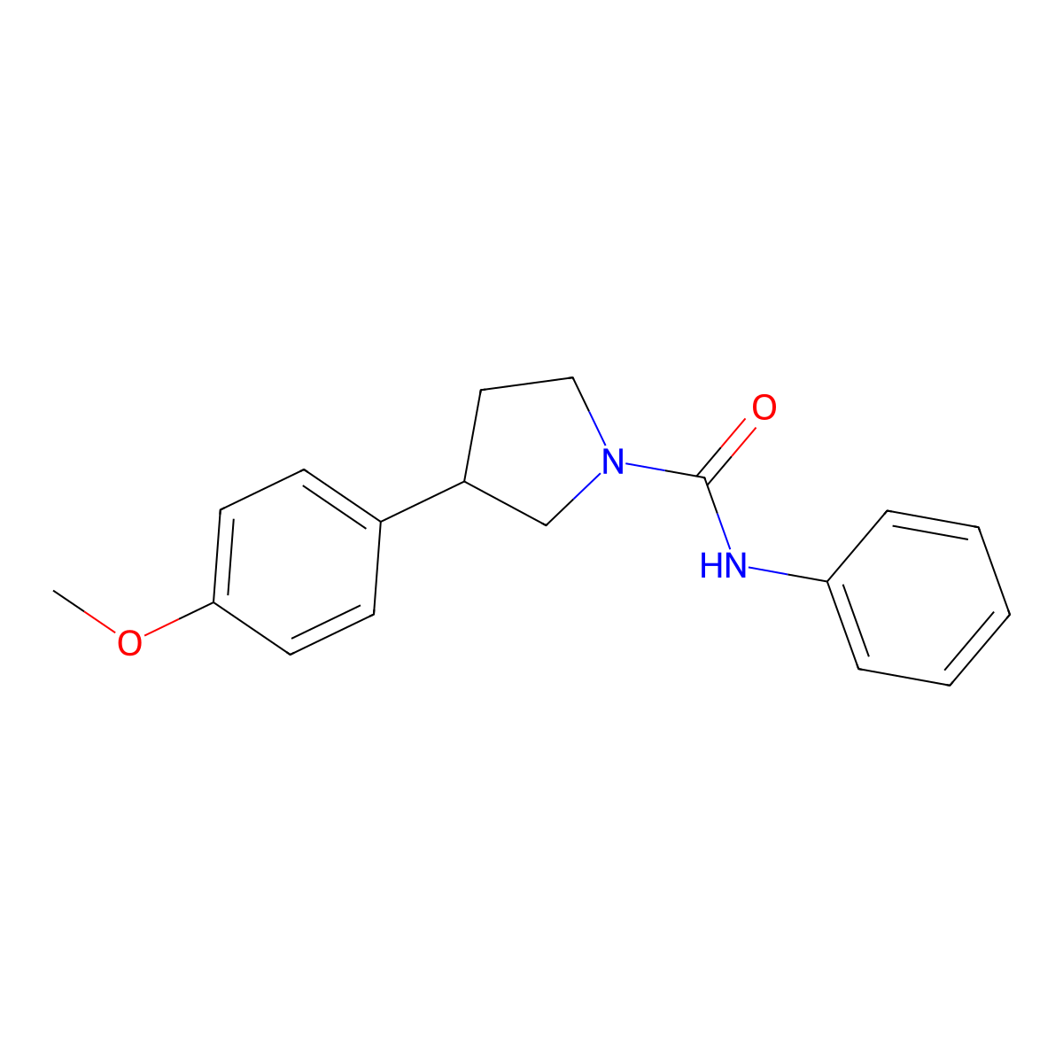 3-(4-methoxyphenyl)-N-phenylpyrrolidine-1-carboxamide molecular structure, CAS 1209302-14-6