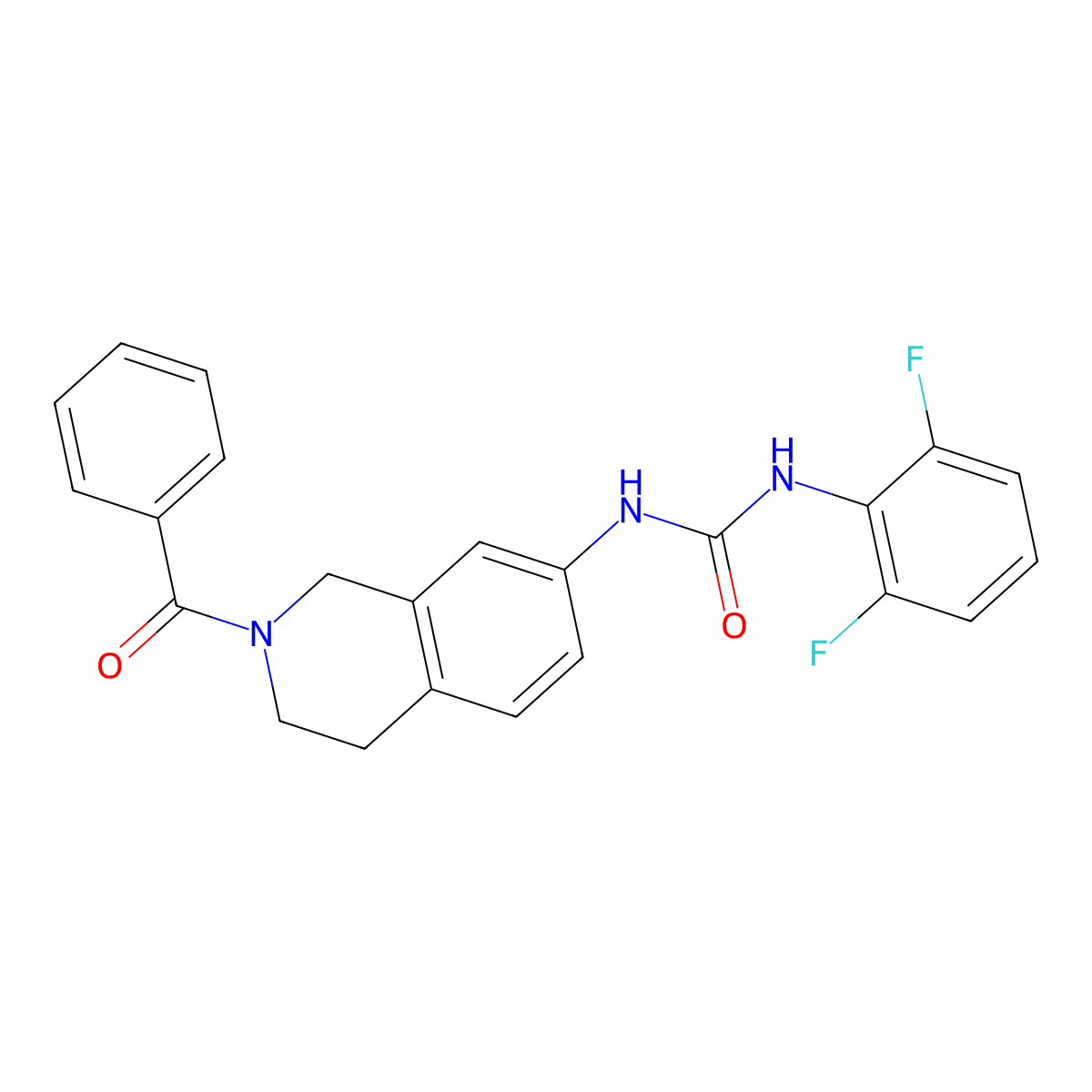 1-(2-Benzoyl-1,2,3,4-tetrahydroisoquinolin-7-yl)-3-(2,6-difluorophenyl)urea molecular structure, CAS 1209310-95-1
