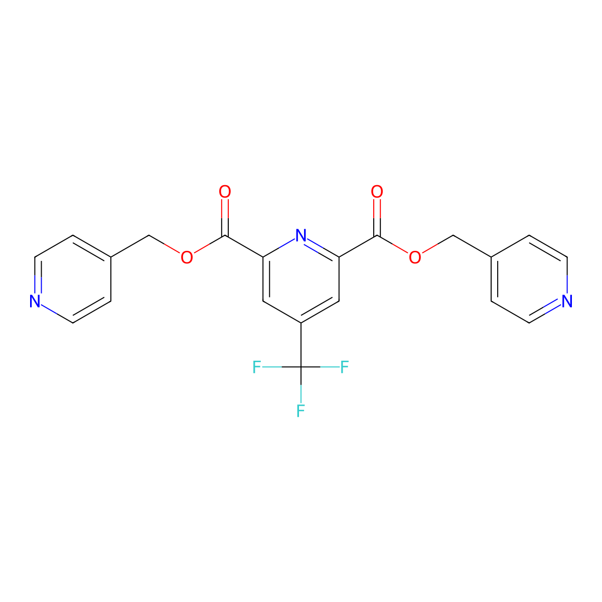 Bis(4-pyridinylmethyl) 4-(trifluoromethyl)-2,6-pyridinedicarboxylate molecular structure, CAS 1209318-27-3
