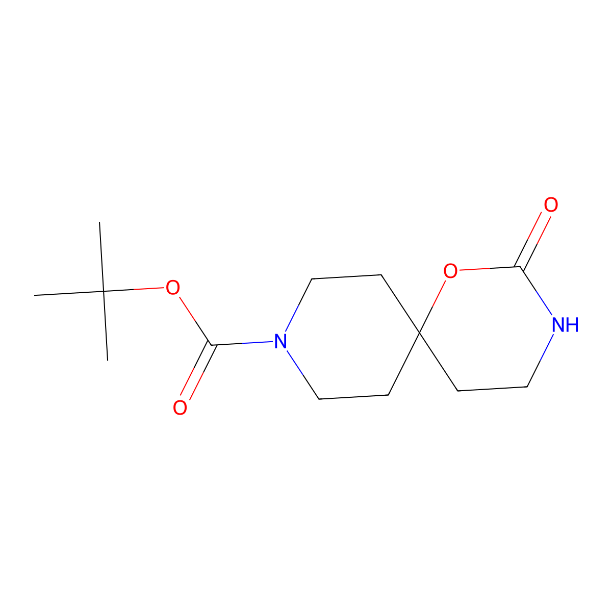 tert-Butyl 2-oxo-1-oxa-3,9-diazaspiro[5.5]undecane-9-carboxylate molecular structure, CAS 1209319-87-8