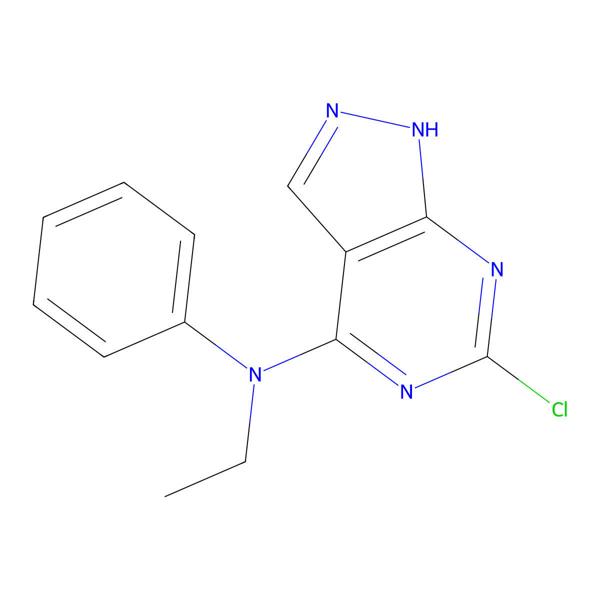 6-chloro-N-ethyl-N-phenyl-1H-pyrazolo[3,4-d]pyrimidin-4-amine molecular structure, CAS 1209322-49-5