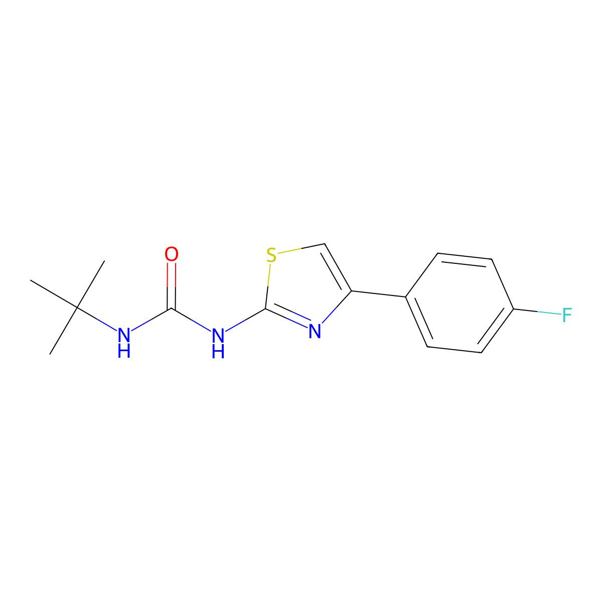 1-(Tert-butyl)-3-(4-(4-fluorophenyl)thiazol-2-yl)urea molecular structure, CAS 1209326-84-0