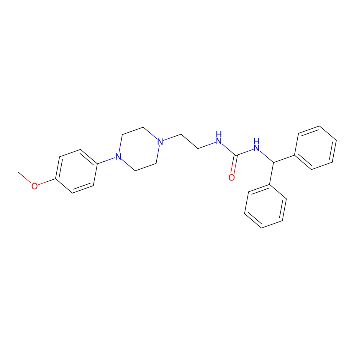 1-Benzhydryl-3-(2-(4-(4-methoxyphenyl)piperazin-1-yl)ethyl)urea molecular structure, CAS 1209327-44-5