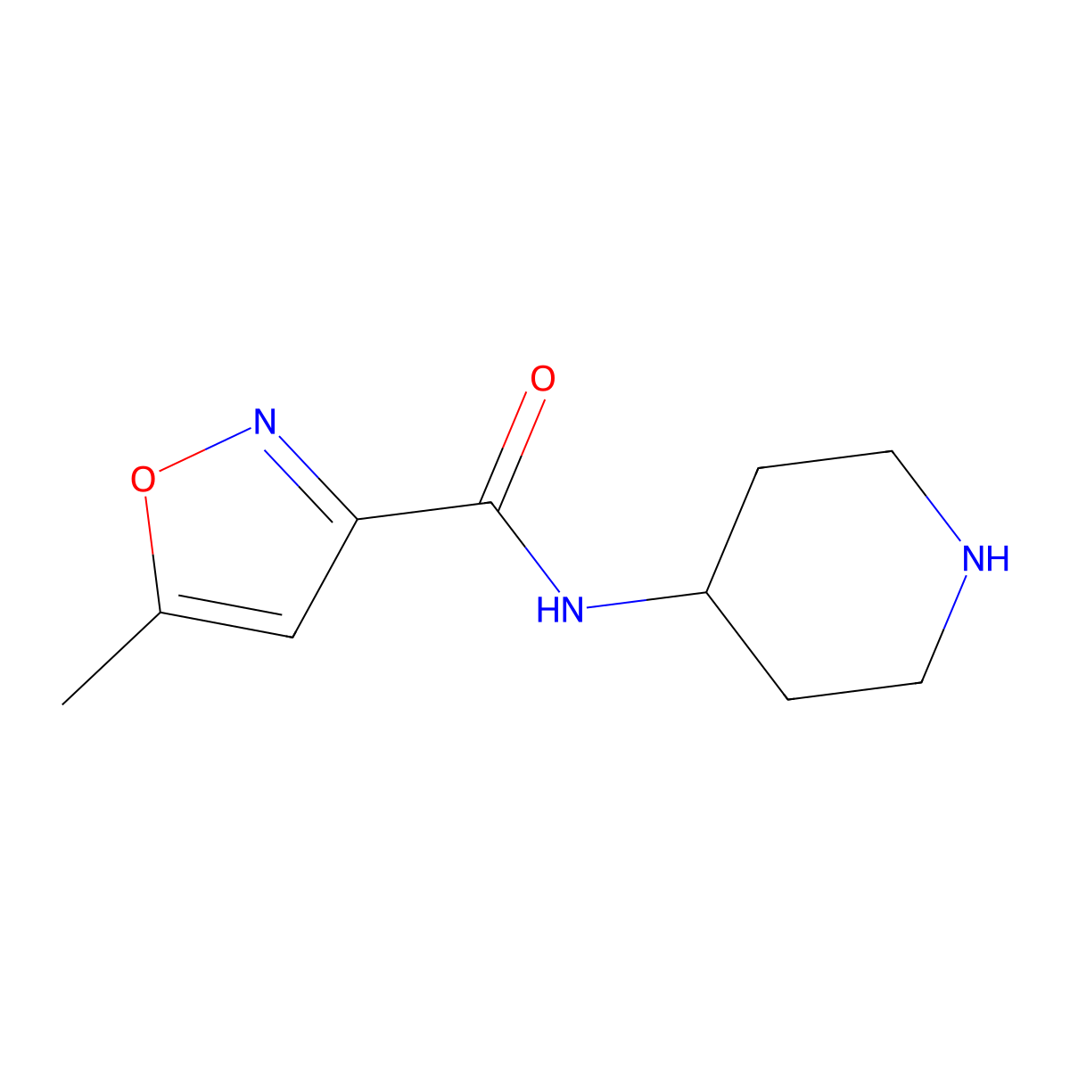 5-Methyl-N-(piperidin-4-yl)-1,2-oxazole-3-carboxamide molecular structure, CAS 1209330-86-8