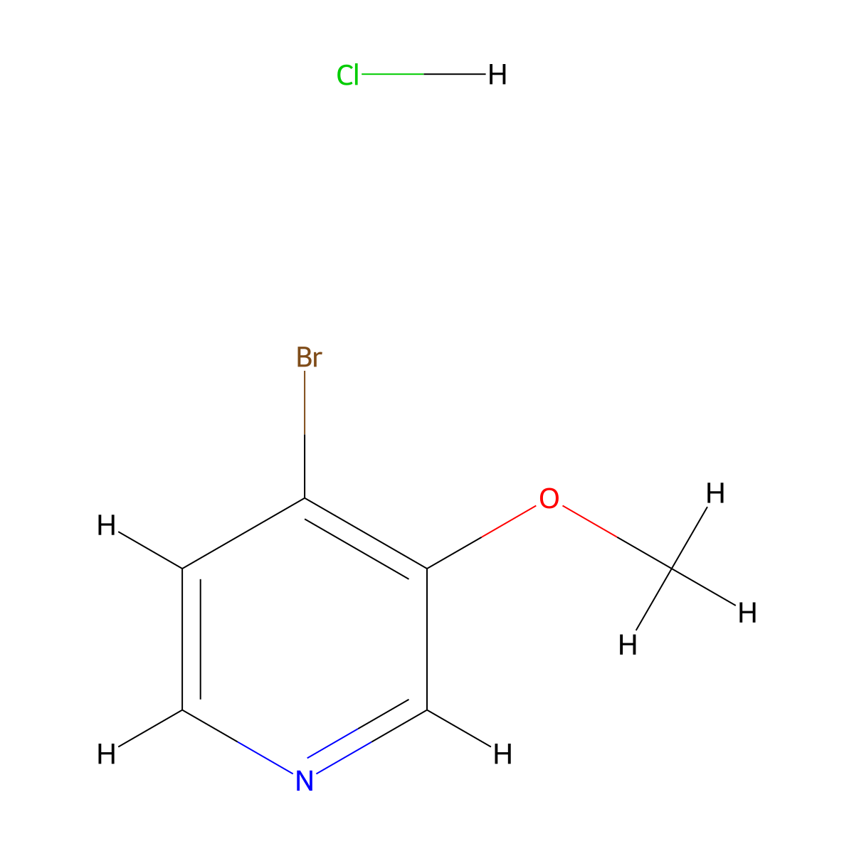 4-Bromo-3-methoxypyridine hydrochloride molecular structure, CAS 1209335-53-4