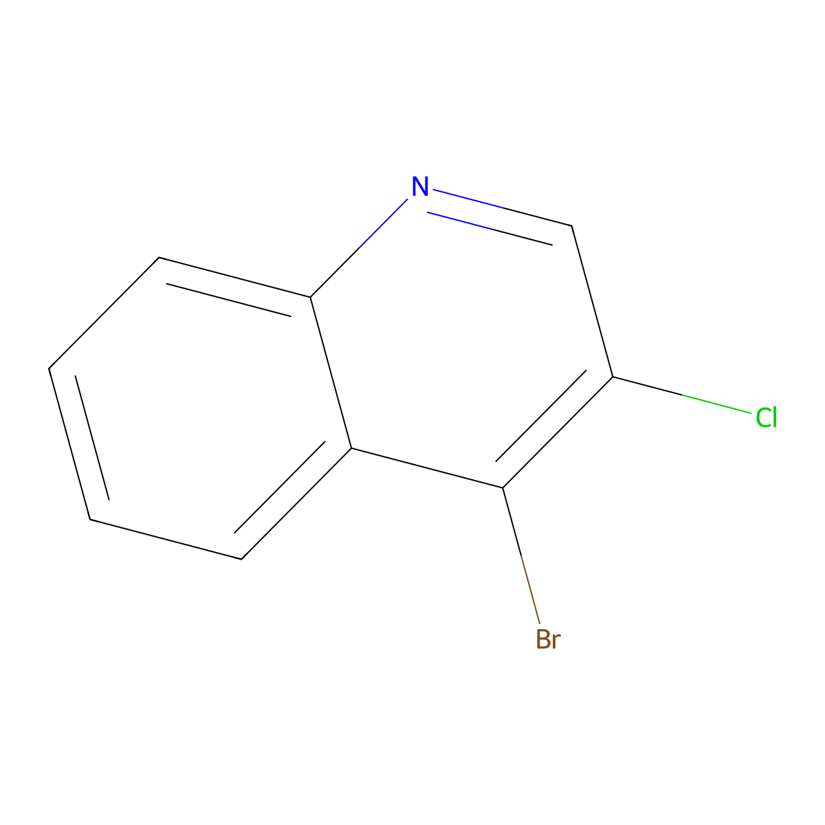 4-Bromo-3-chloroquinoline molecular structure, CAS 1209339-16-1