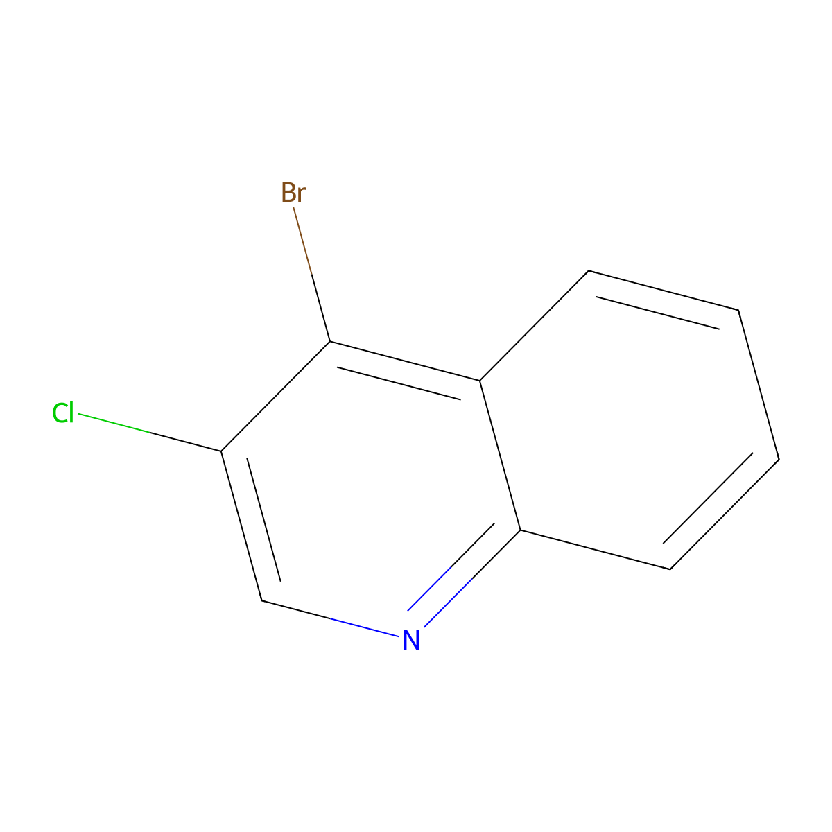 4-Bromo-3-chloroquinoline molecular structure, CAS 1209339-16-1