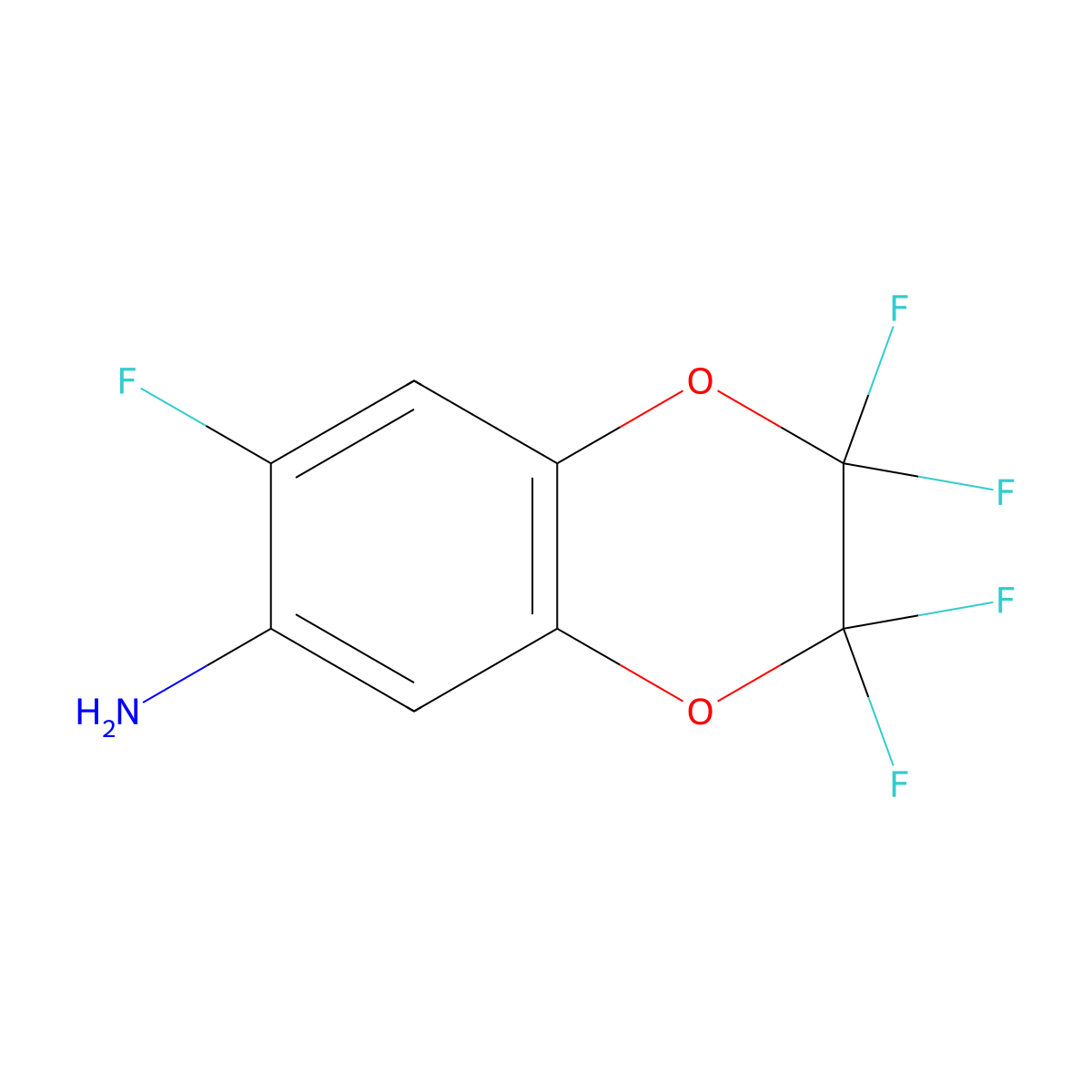 2,2,3,3,7-Pentafluoro-2,3-dihydro-1,4-benzodioxin-6-amine molecular structure, CAS 120934-05-6