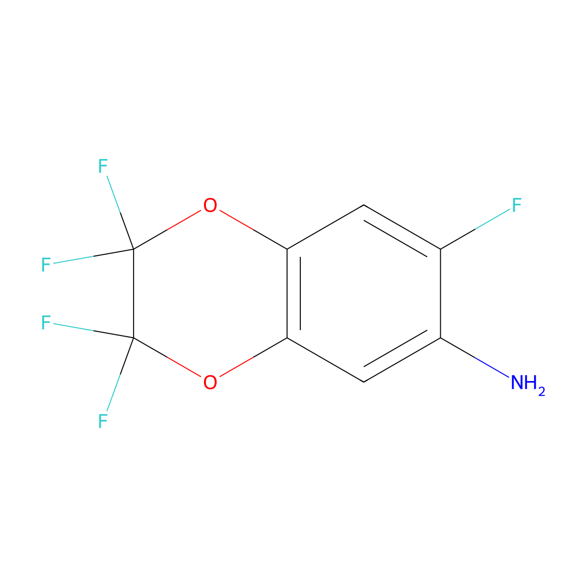 2,2,3,3,7-Pentafluoro-2,3-dihydro-1,4-benzodioxin-6-amine molecular structure, CAS 120934-05-6