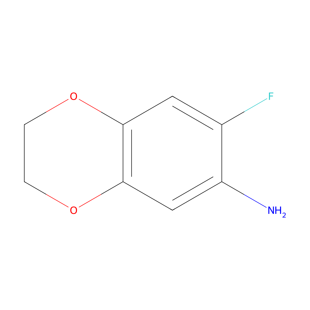 7-Fluoro-2,3-dihydrobenzo[b][1,4]dioxin-6-amine molecular structure, CAS 120934-09-0