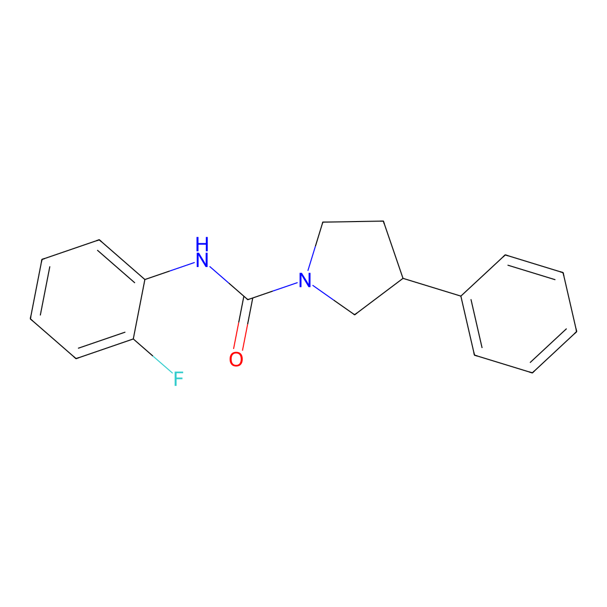 N-(2-fluorophenyl)-3-phenylpyrrolidine-1-carboxamide molecular structure, CAS 1209341-24-1