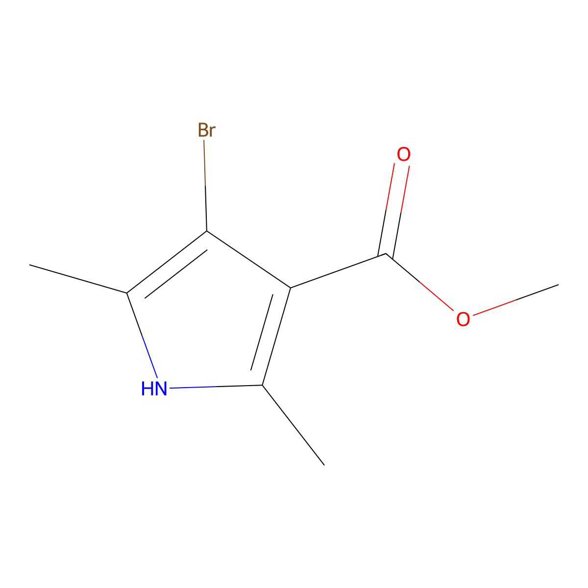 methyl 4-bromo-2,5-dimethyl-1H-pyrrole-3-carboxylate molecular structure, CAS 120935-94-6