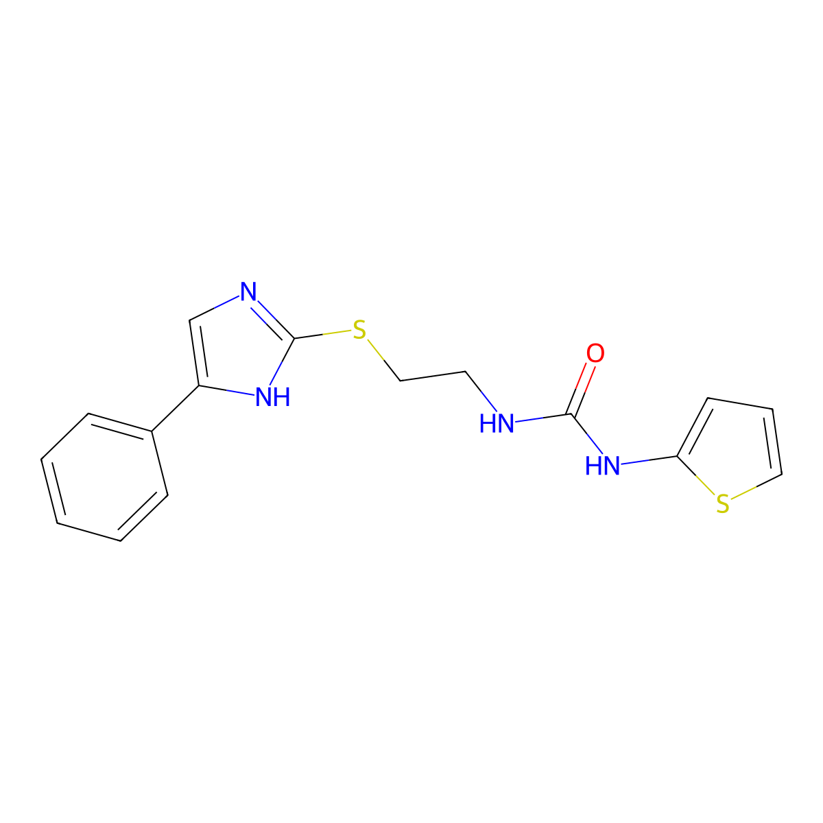1-(2-((4-phenyl-1H-imidazol-2-yl)thio)ethyl)-3-(thiophen-2-yl)urea molecular structure, CAS 1209352-54-4