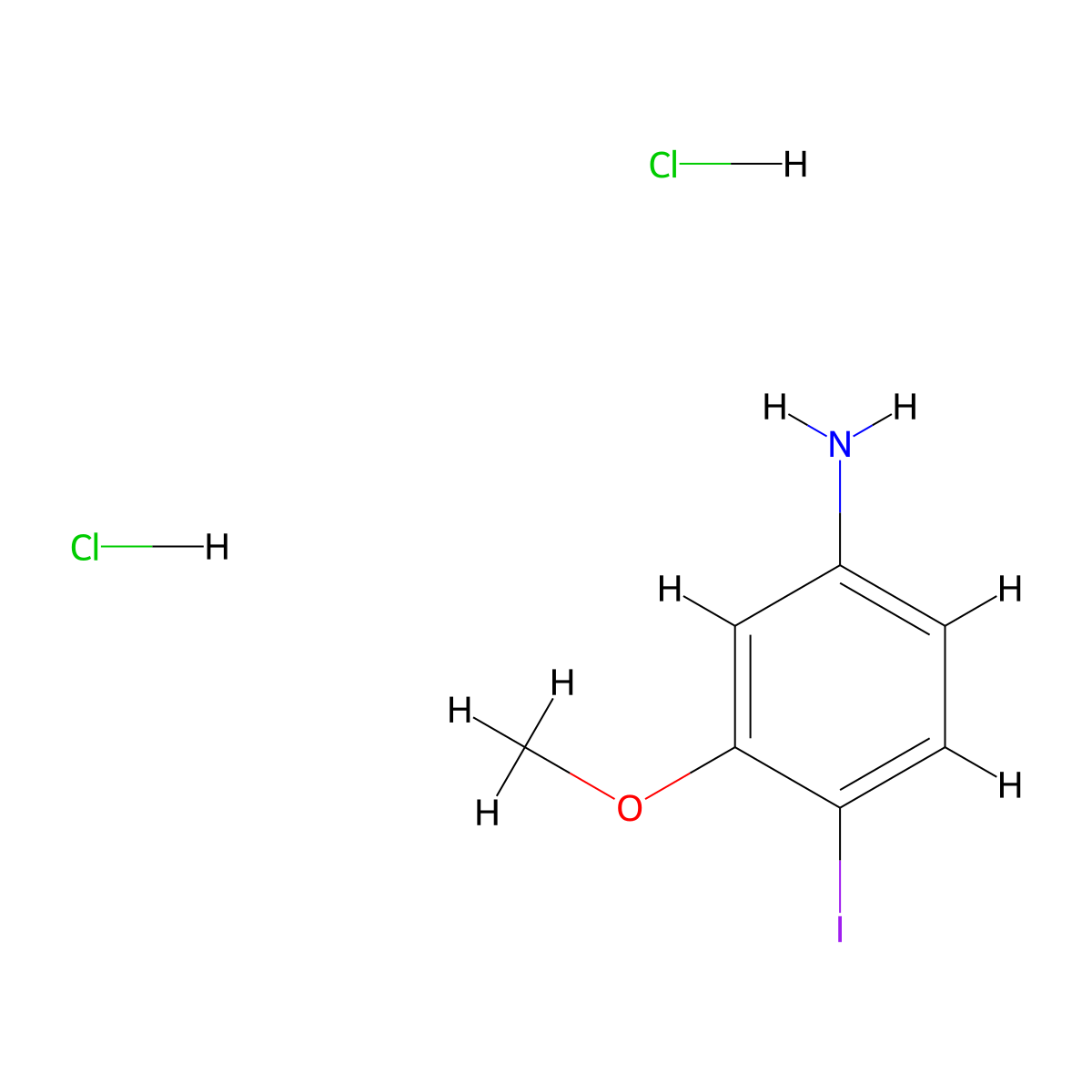 4-Iodo-3-methoxyaniline dihydrochloride molecular structure, CAS 1209356-32-0