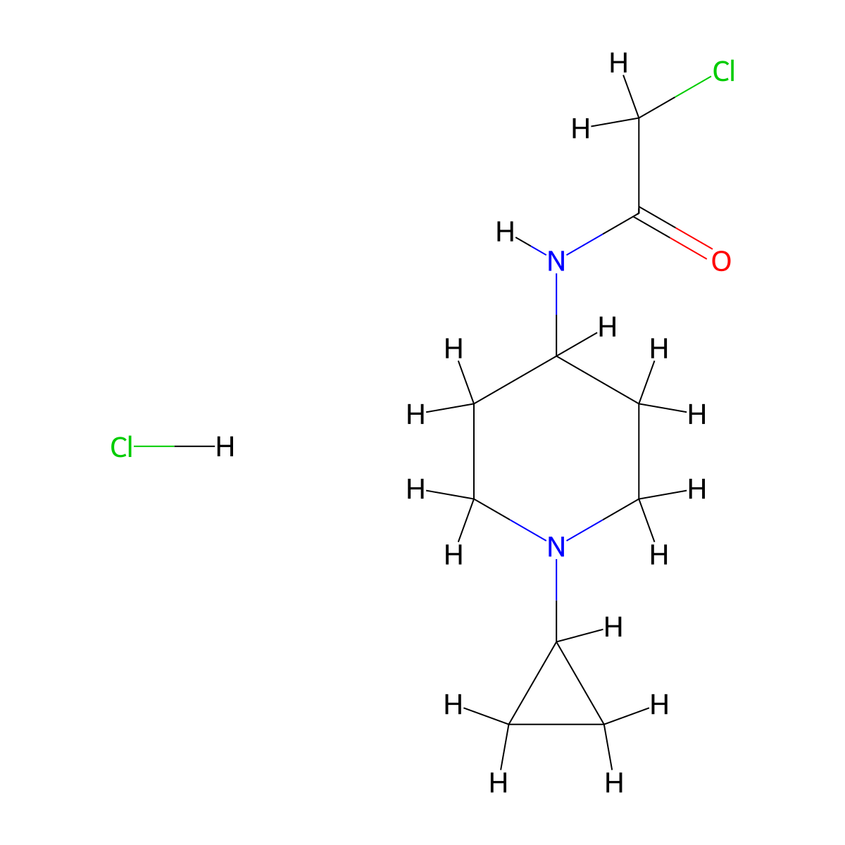 2-chloro-N-(1-cyclopropylpiperidin-4-yl)acetamide hydrochloride molecular structure, CAS 1209361-53-4