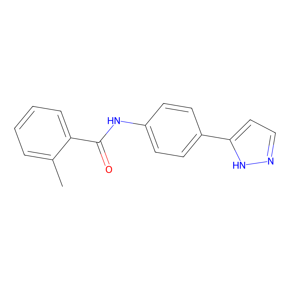 2-methyl-N-[4-(1H-pyrazol-3-yl)phenyl]benzamide molecular structure, CAS 1209363-08-5