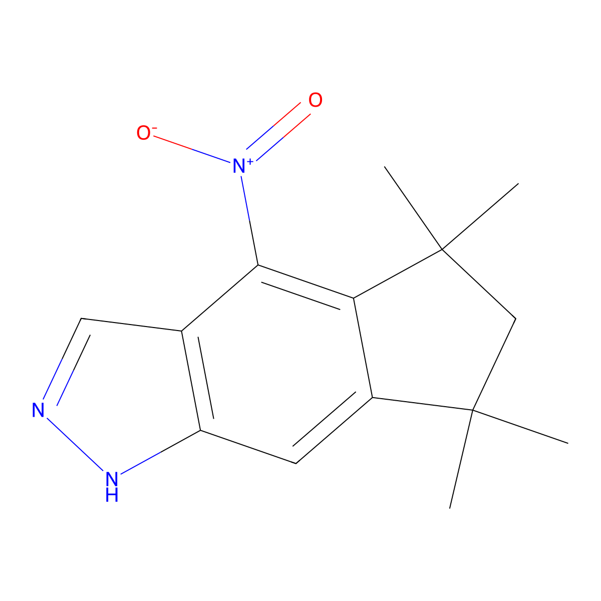 5,5,7,7-Tetramethyl-4-nitro-1,5,6,7-tetrahydrocyclopenta[f]indazole molecular structure, CAS 1209368-38-6