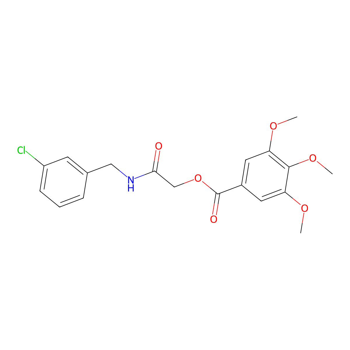 2-((3-Chlorobenzyl)amino)-2-oxoethyl 3,4,5-trimethoxybenzoate molecular structure, CAS 1209372-39-3