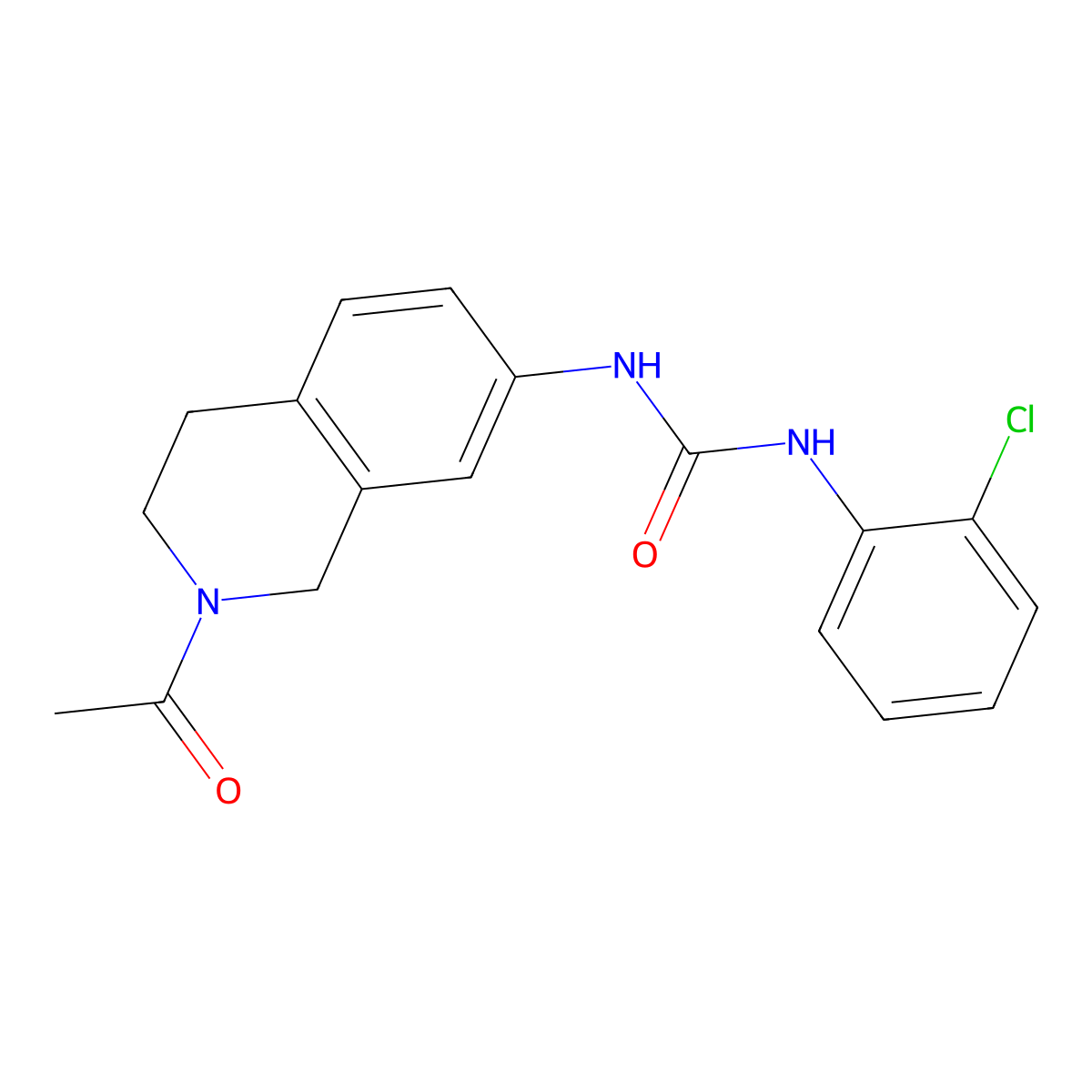 1-(2-Acetyl-1,2,3,4-tetrahydroisoquinolin-7-yl)-3-(2-chlorophenyl)urea molecular structure, CAS 1209374-77-5