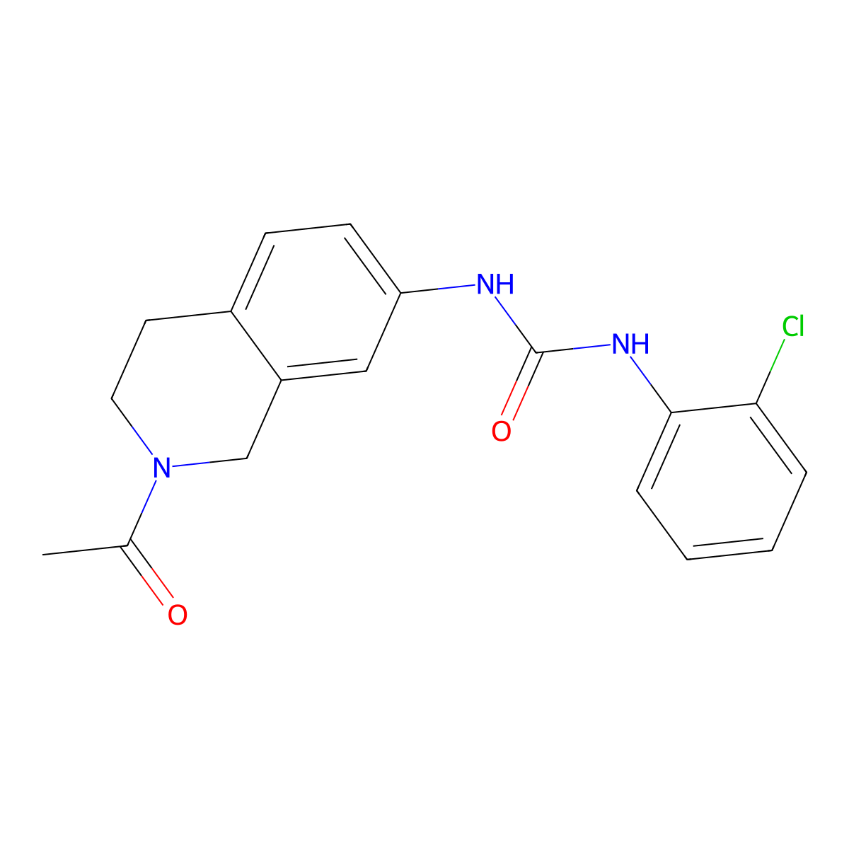 1-(2-Acetyl-1,2,3,4-tetrahydroisoquinolin-7-yl)-3-(2-chlorophenyl)urea molecular structure, CAS 1209374-77-5