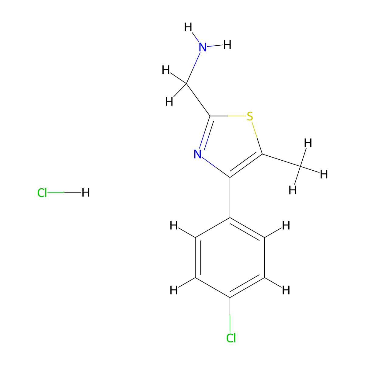 [4-(4-Chlorophenyl)-5-methyl-1,3-thiazol-2-yl]methanamine hydrochloride molecular structure, CAS 1209383-22-1