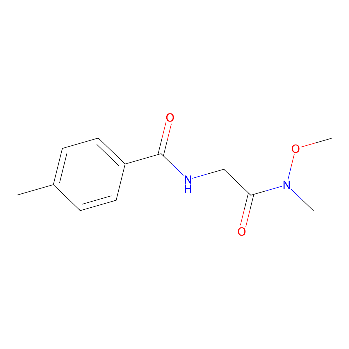 n-(2-(Methoxy(methyl)amino)-2-oxoethyl)-4-methylbenzamide molecular structure, CAS 1209385-98-7