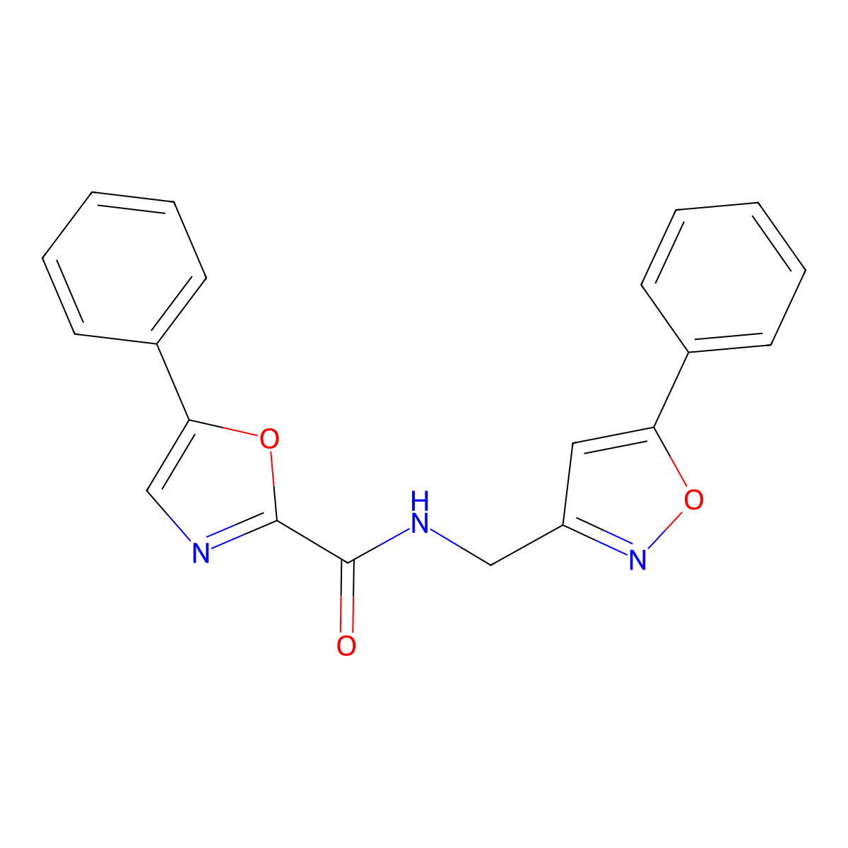 5-phenyl-N-((5-phenylisoxazol-3-yl)methyl)oxazole-2-carboxamide molecular structure, CAS 1209388-48-6