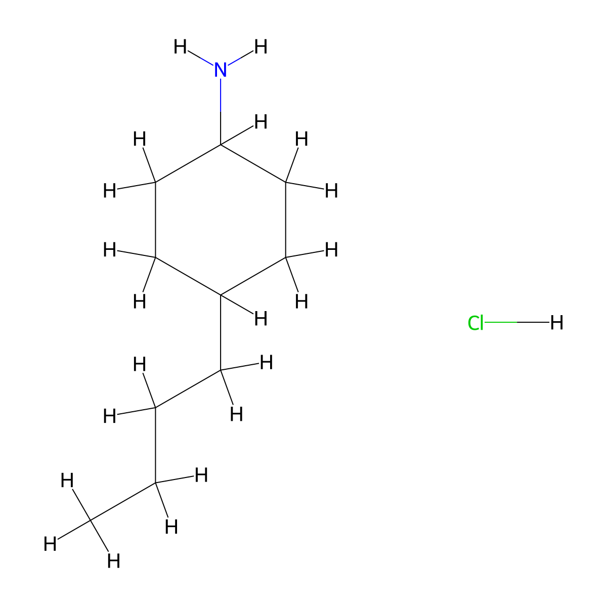 4-Butylcyclohexan-1-amine hydrochloride molecular structure, CAS 1209395-89-0