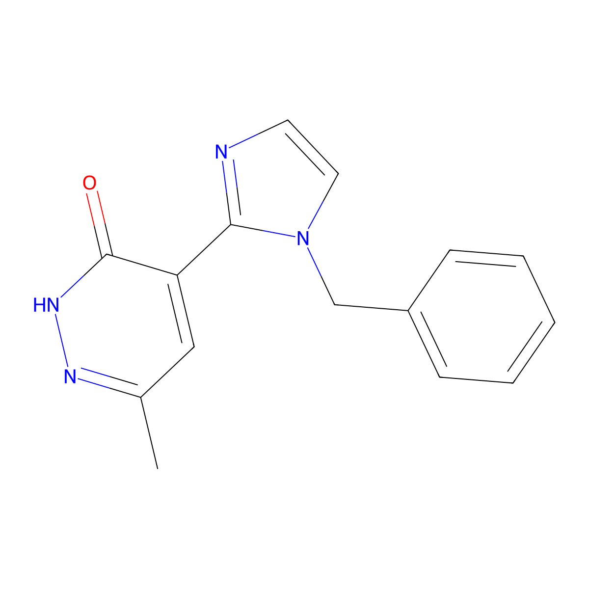 4-(1-benzyl-1H-imidazol-2-yl)-6-methyl-2,3-dihydropyridazin-3-one molecular structure, CAS 1209401-81-9