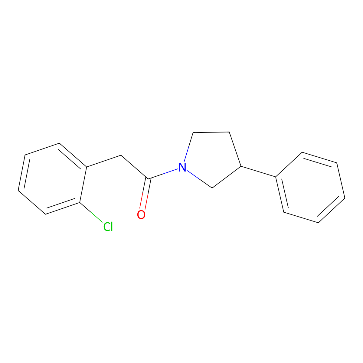 2-(2-Chlorophenyl)-1-(3-phenylpyrrolidin-1-yl)ethanone molecular structure, CAS 1209408-61-6