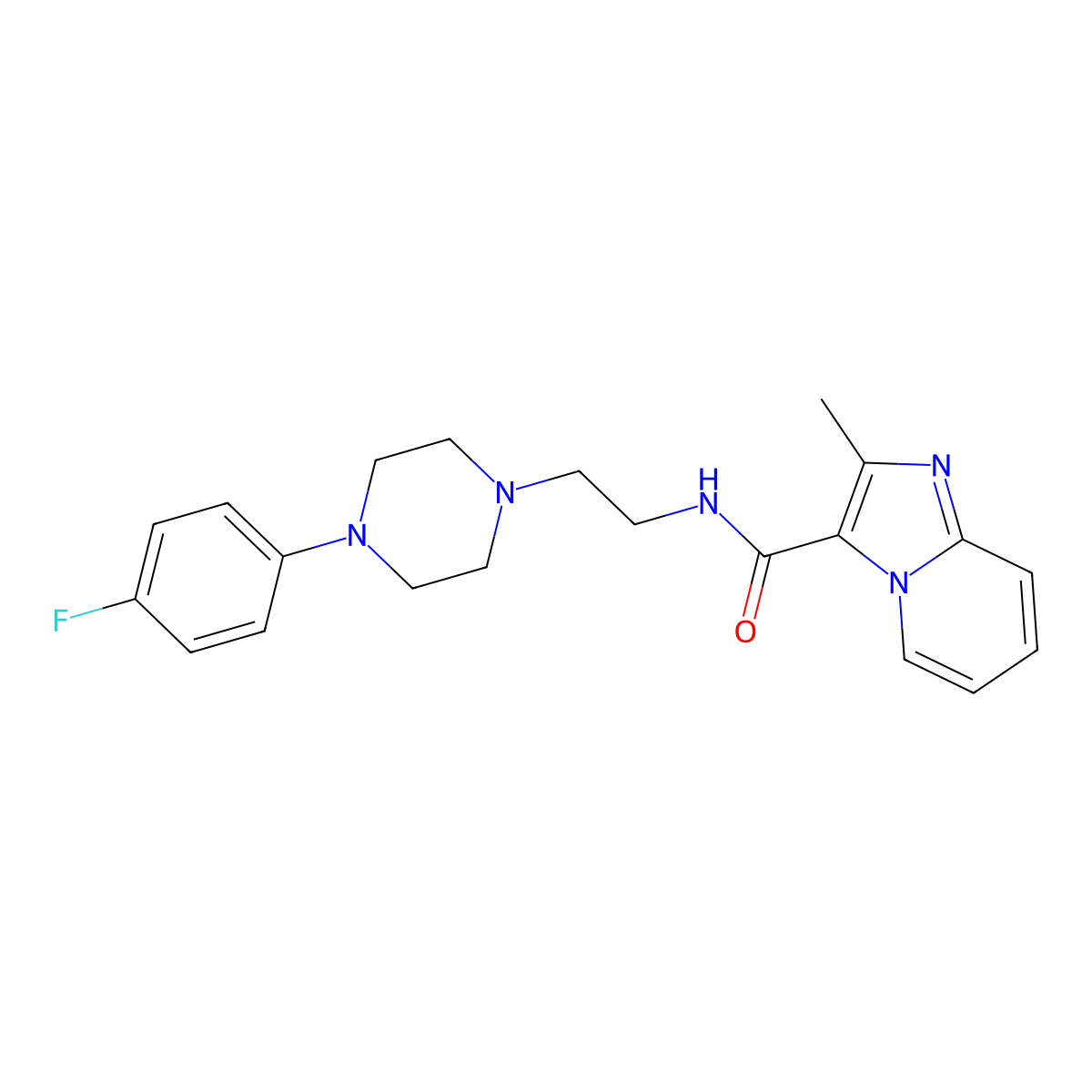 N-(2-(4-(4-fluorophenyl)piperazin-1-yl)ethyl)-2-methylimidazo[1,2-a]pyridine-3-carboxamide molecular structure, CAS 1209409-99-3