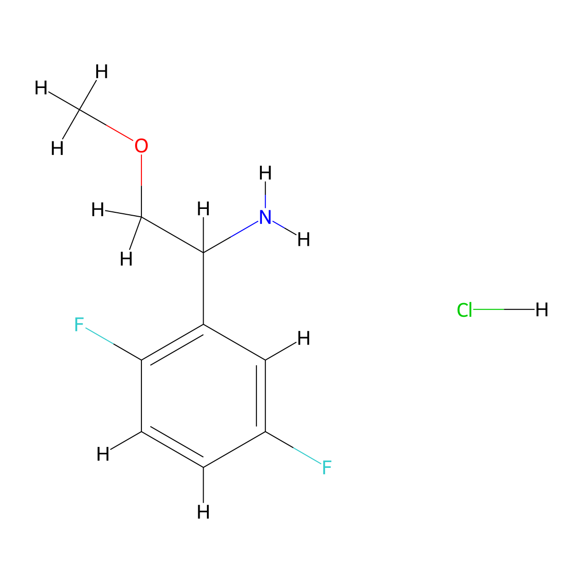 1-(2,5-Difluorophenyl)-2-methoxyethan-1-amine hydrochloride molecular structure, CAS 1209410-63-8