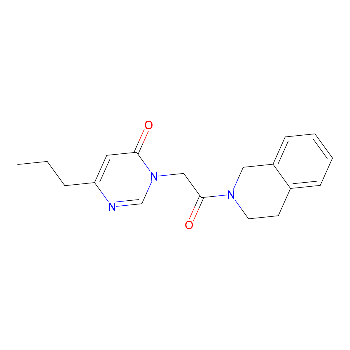 3-(2-(3,4-dihydroisoquinolin-2(1H)-yl)-2-oxoethyl)-6-propylpyrimidin-4(3H)-one molecular structure, CAS 1209417-50-4