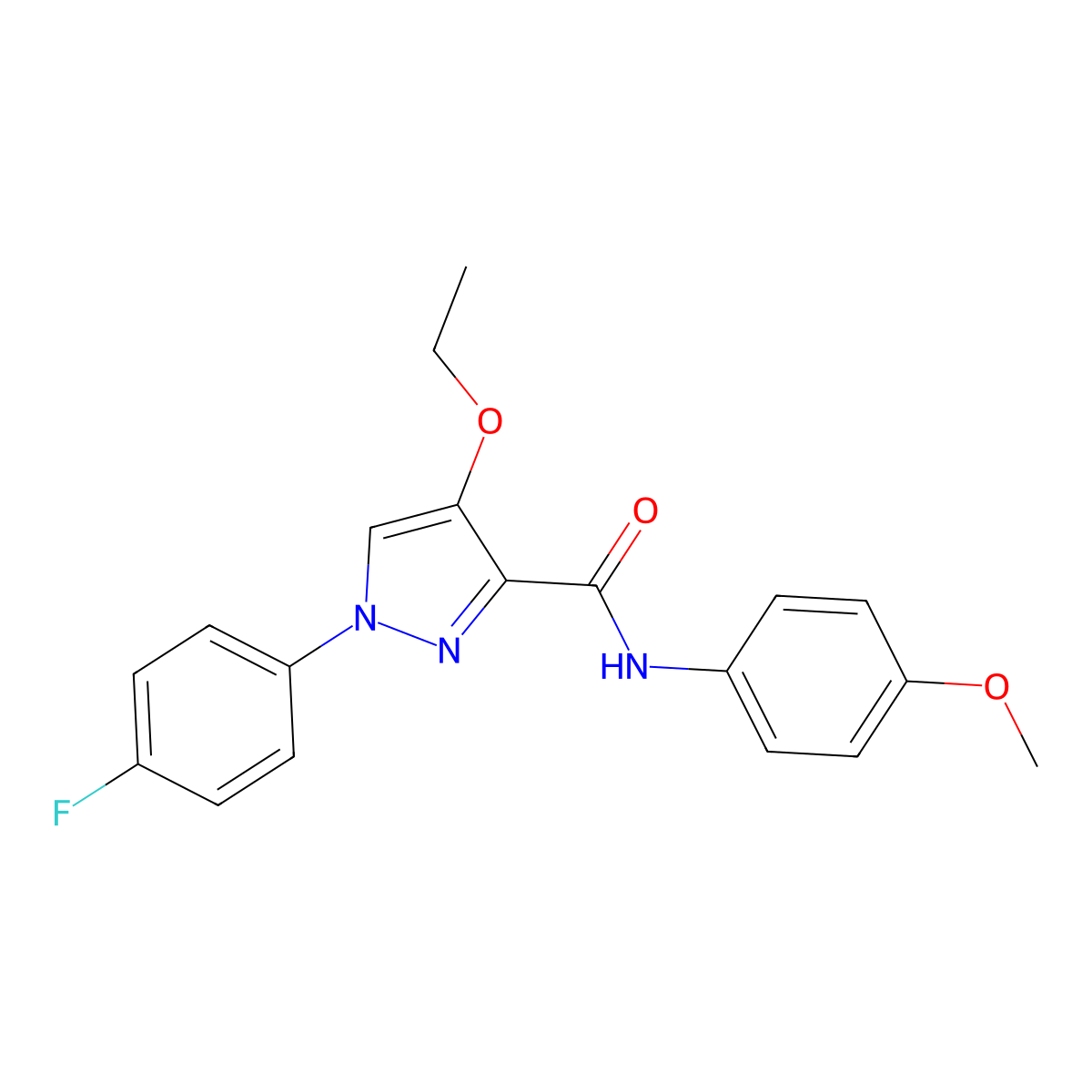 4-ethoxy-1-(4-fluorophenyl)-N-(4-methoxyphenyl)-1H-pyrazole-3-carboxamide molecular structure, CAS 1209417-92-4