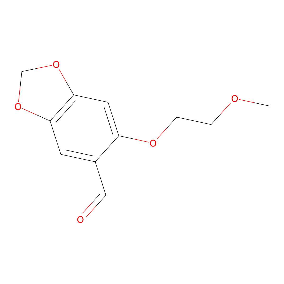 6-(2-methoxyethoxy)-2H-1,3-benzodioxole-5-carbaldehyde molecular structure, CAS 1209421-99-7