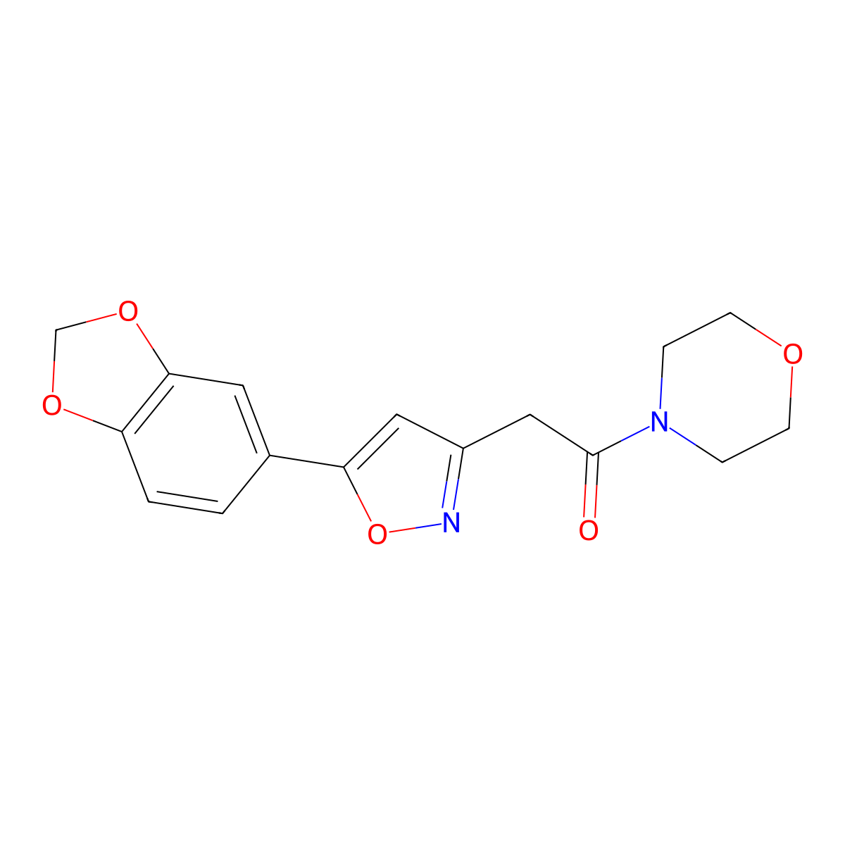 2-(5-(Benzo[d][1,3]dioxol-5-yl)isoxazol-3-yl)-1-morpholinoethanone molecular structure, CAS 1209423-13-1