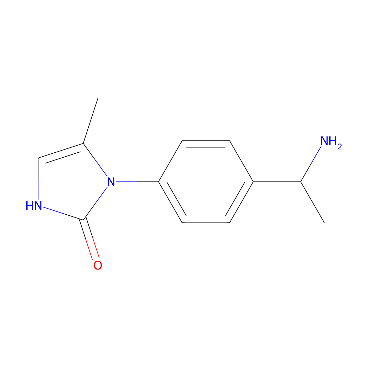 1-[4-(1-aminoethyl)phenyl]-5-methyl-2,3-dihydro-1H-imidazol-2-one molecular structure, CAS 1209427-87-1