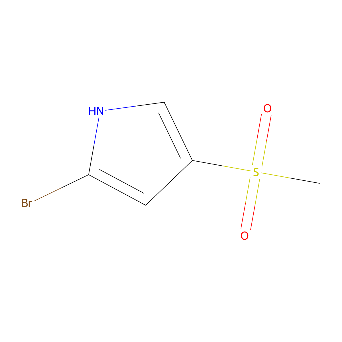 2-bromo-4-methanesulfonyl-1H-pyrrole molecular structure, CAS 1209431-12-8