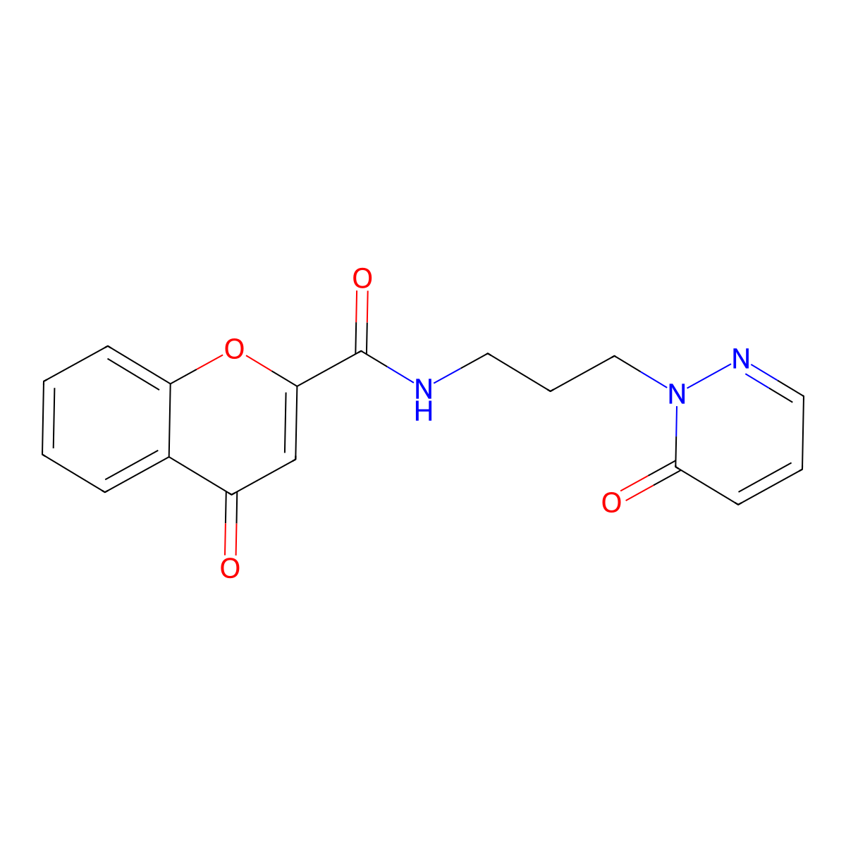 4-oxo-N-(3-(6-oxopyridazin-1(6H)-yl)propyl)-4H-chromene-2-carboxamide molecular structure, CAS 1209431-50-4