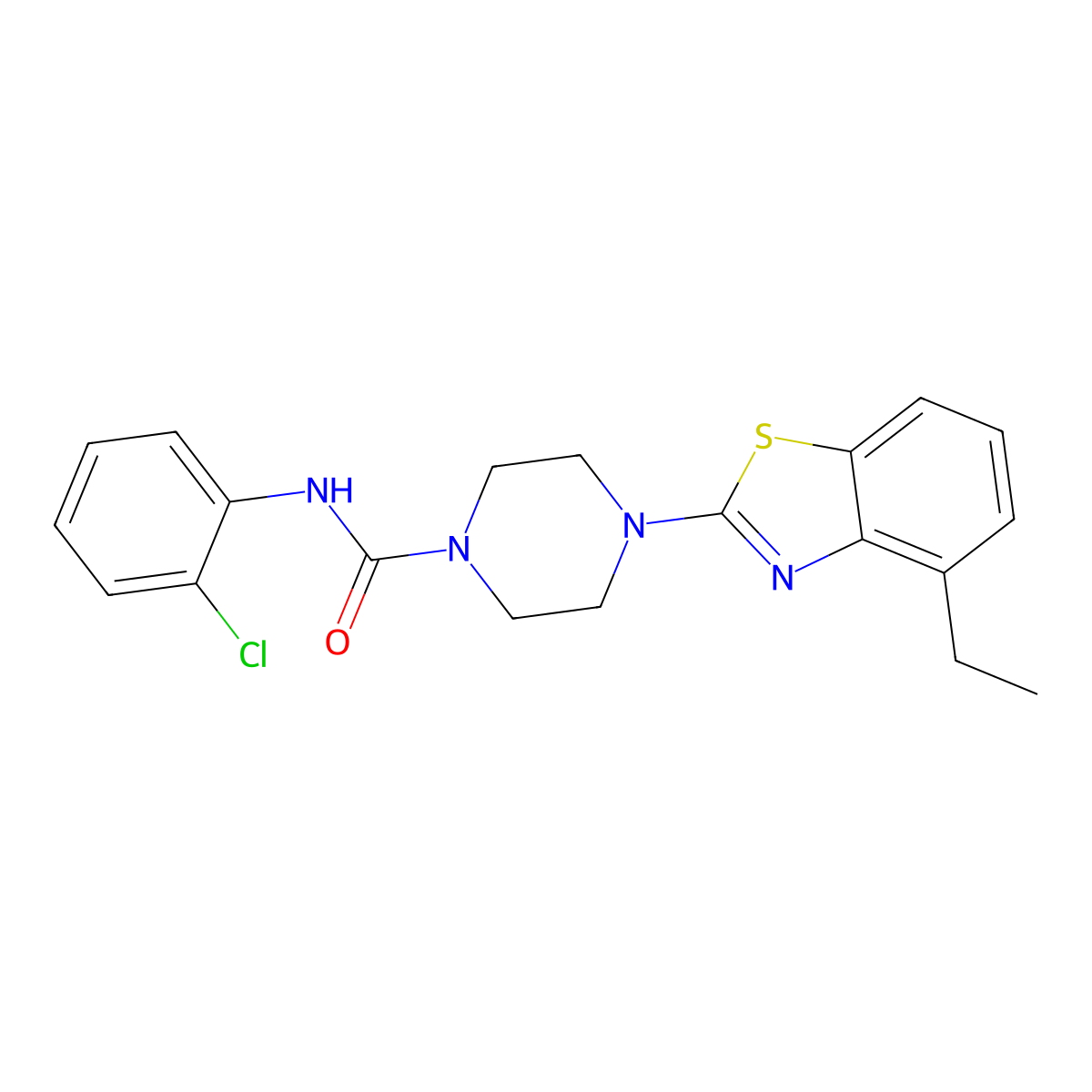 N-(2-chlorophenyl)-4-(4-ethylbenzo[d]thiazol-2-yl)piperazine-1-carboxamide molecular structure, CAS 1209451-34-2