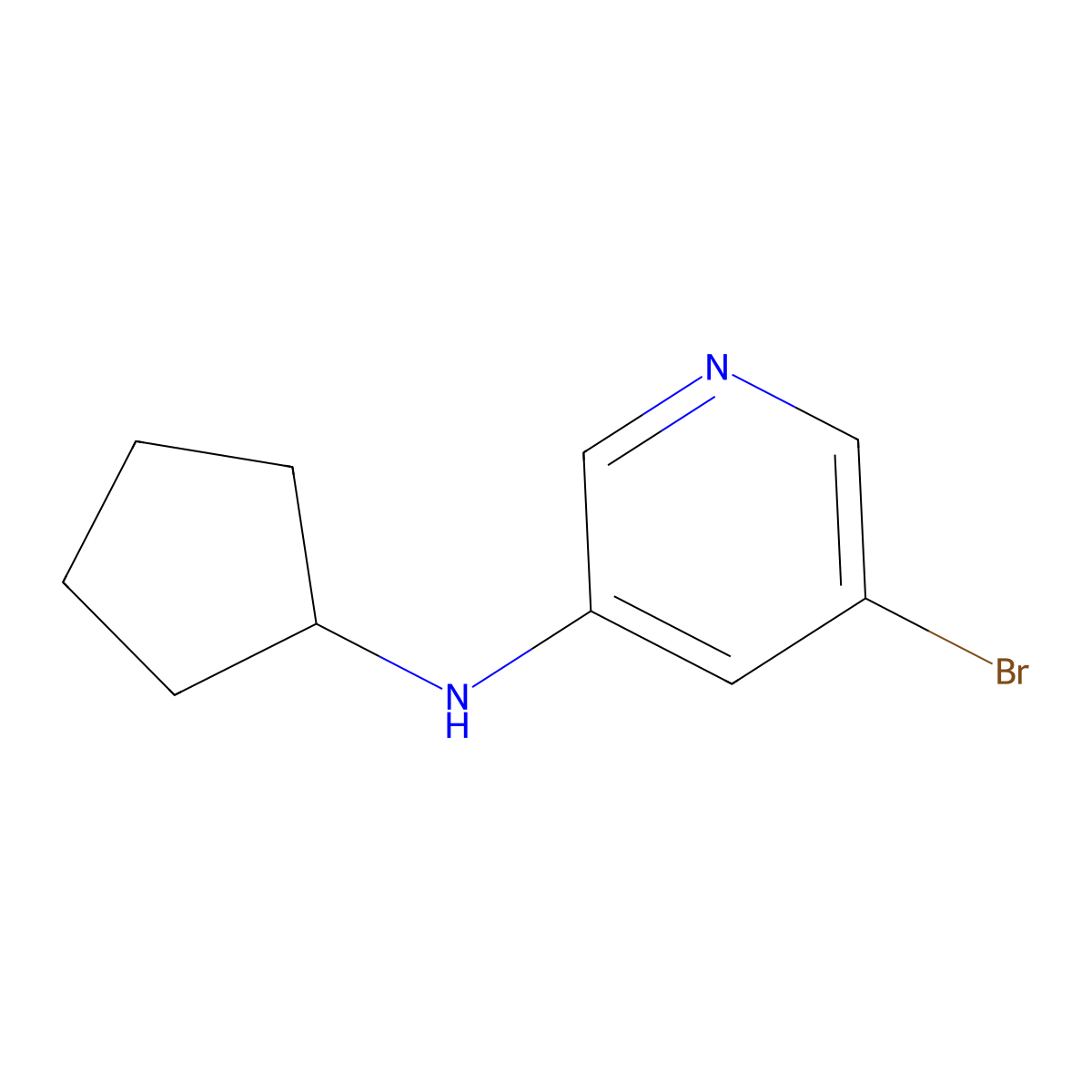 5-Bromo-N-cyclopentylpyridin-3-amine molecular structure, CAS 1209457-84-0