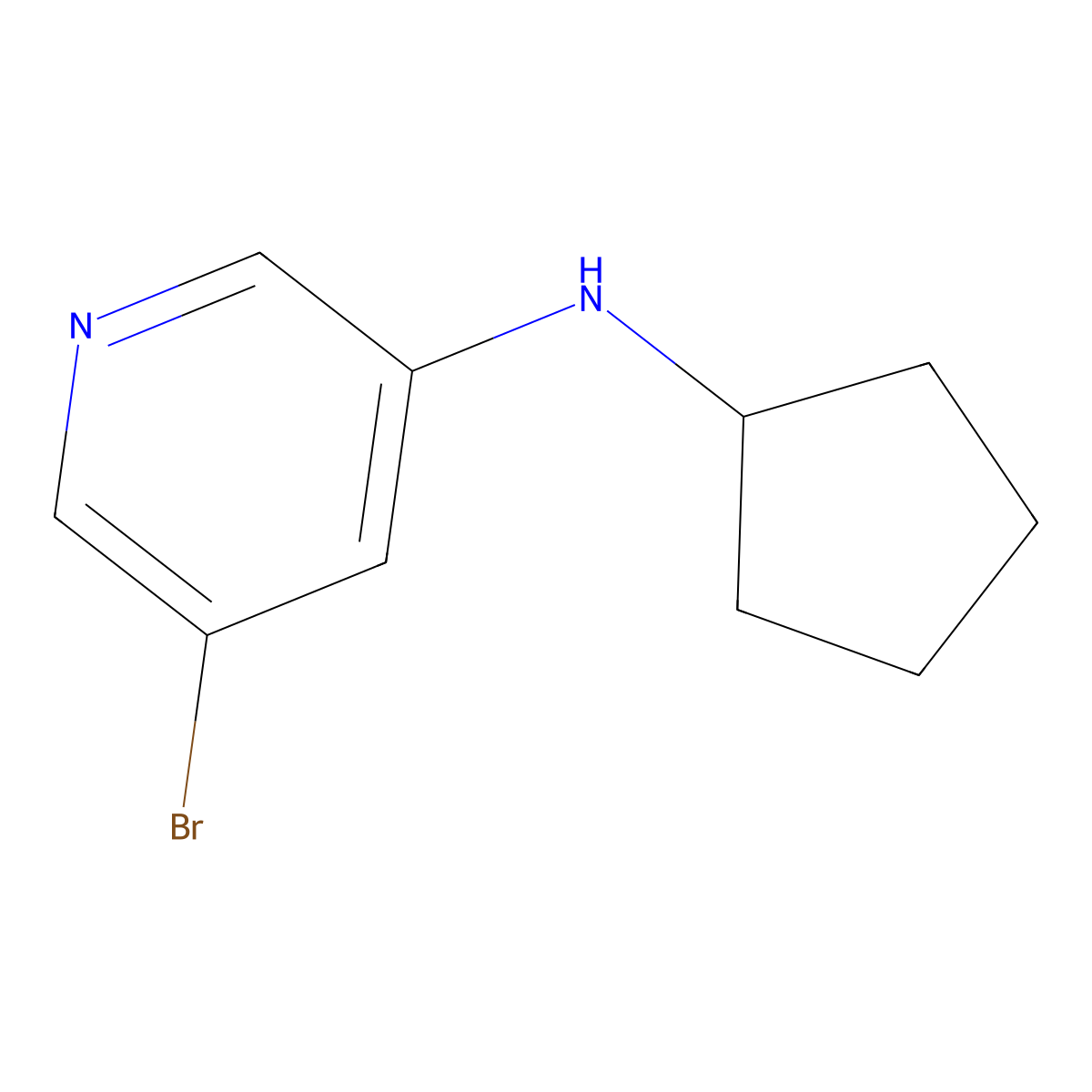 5-Bromo-N-cyclopentylpyridin-3-amine molecular structure, CAS 1209457-84-0