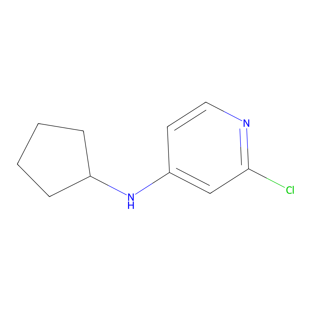 2-Chloro-N-cyclopentylpyridin-4-amine molecular structure, CAS 1209457-87-3