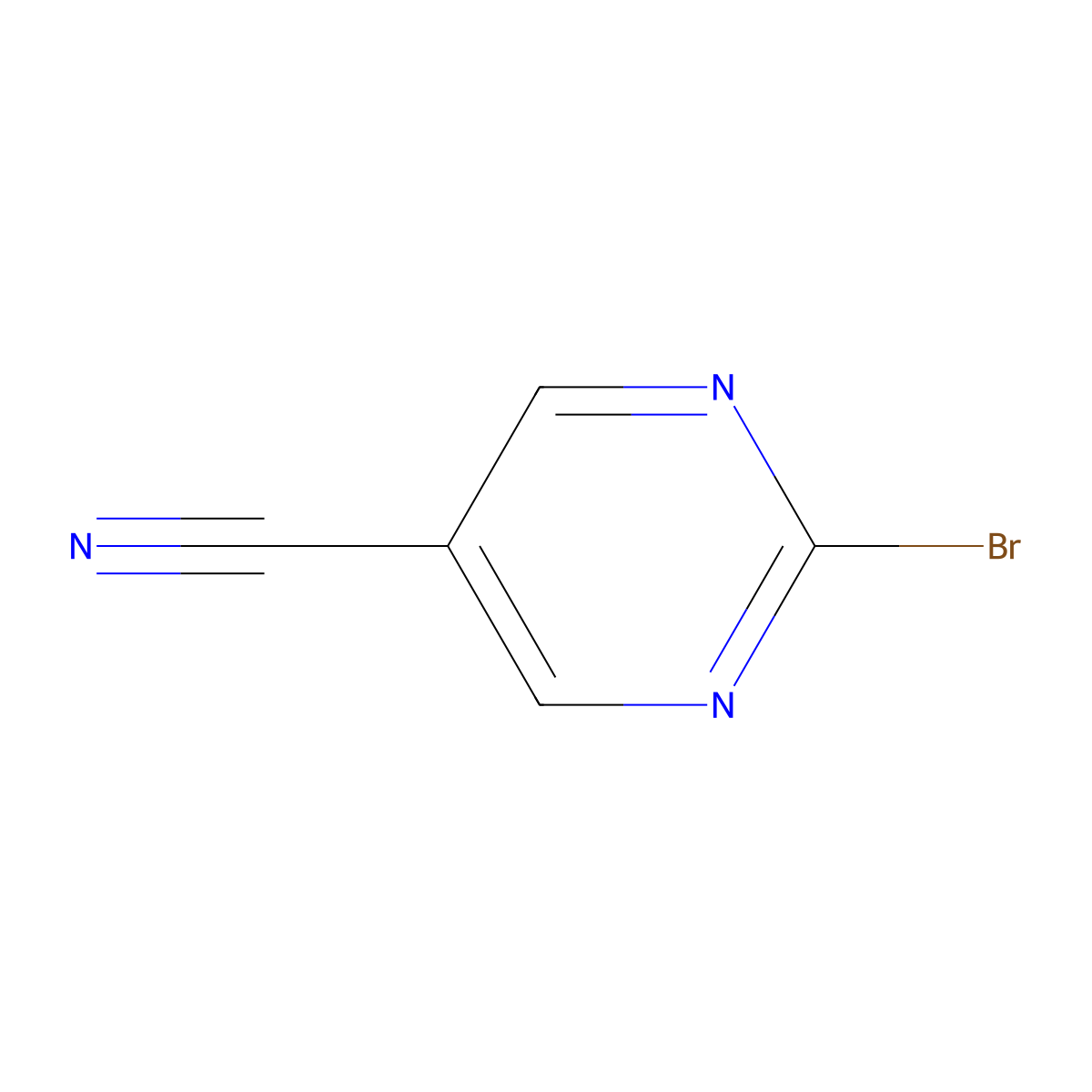 2-Bromopyrimidine-5-carbonitrile molecular structure, CAS 1209458-08-1